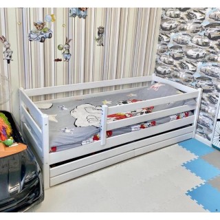 Одноярусная кровать Сонечка с бортом и ящиками